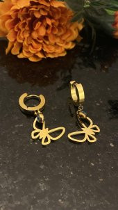 Aksesuar Çarşısı Kelebek Küpe Gold - 2