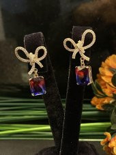 Aksesuar Çarşısı Fiyong Renkli Baget Taş Küpe thumbnail 4