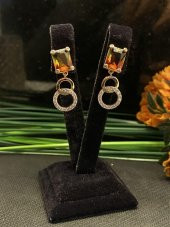 Aksesuar Çarşısı Renkli Baget Taş Sallantılı Küpe thumbnail 2