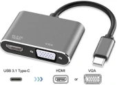 Usb Type C To Hdmi Vga 3.1 4k Çevirici Dönüştürücü Adaptör - 2
