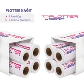 PlotterSarf 1.Hamur Premium Opak 80gr Plankopya Ozalit (Çizim) Kağıdı 31cm x 175mt (8 Rulo) - 1