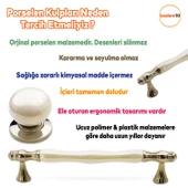 Beneth Lüks Porselen Mobilya Mutfak Çekmece Dolap Dolabı Kulpu Kulpları Kulbu 160 Mm Sedef Krom - 2