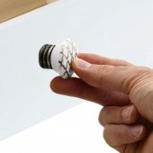 Lüks Porselen Düğme Mobilya Çekmece Dolap Kapak Kulpu Kulbu Beyaz Antik Gümüş thumbnail 3