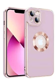 iPhone 14 Plus Kılıf Kamera Korumalı Logo Çevresi Halka Tasarım Lüx Kapak - 2