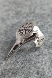 Viking Kargo Burnu Şekilli Pusula Motifli Erkek Yüzük Gümüş Kaplama Ayarlanabilir El Yapımı Yüzük - 1