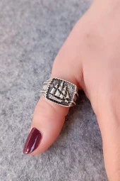 Yelkenli Şekilli Erkek Yüzük Gümüş Kaplama Ayarlanabilir El Yapımı Erkek Yüzük thumbnail 2