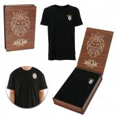 Galatasaray Orjinal 4 Yıldızlı Siyah Tshirt Özel Hediyelik Ahşap Kutulu thumbnail 1