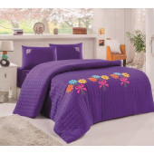 Fulya Nakışlı Dört Mevsim Set-Mor - 2