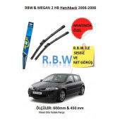 RBW Renault Megane 2 Hatchback (2006-2008) Aracınıza Özel Muz Tip Silecek Takımı - 1
