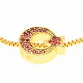 Altın Renk Ay Yıldız Model Asansör Zirkon Bileklik - 2017 thumbnail 3