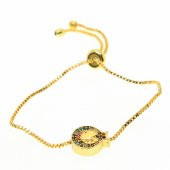 Altın Renk Ay Yıldız Model Asansör Zirkon Bileklik - 2017 thumbnail 4