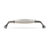 Eljarana Lüks Porselen Mobilya Mutfak Çekmece Dolap Dolabı Kulpu Kulbu (128 MM-12.8 CM) Beyaz Krom thumbnail 7