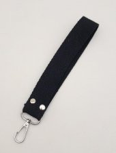 Angel Çanta Aksesuar Siyah Pamuklu Kolon Elcik Gümüş Metalli - 1