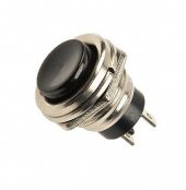 "180" 16 mm Metal Gövdeli Siyah Push Buton - 1