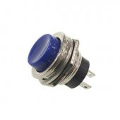 "180" 16 mm Metal Gövdeli Mavi Push Buton - 1