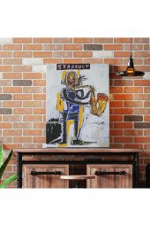 Jean Michel Basquiat Stardust Saksafon Kanvas Tablo, Sokak sanatı, Pop Art - 2