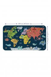 Eğitici Dünya Haritası Dünya Atlası Çocuk Ve Bebek Odası Duvar Sticker  - 2