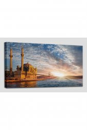 Ortaköy Camii ve Boğaziçi Köprüsü Manzarası Dekoratif Kanvas Tablo 1200 - 1