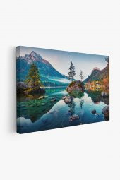 Hintersee Gölü  Almanya Dekoratif Kanvas Duvar Tablosu - 2