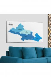 Kilis İli ve İlçeler Haritası Dekoratif Kanvas Tablo 1390 - 2
