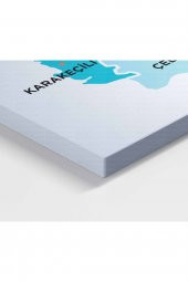 Kırıkkale İli ve İlçeler Haritası Dekoratif Kanvas Tablo 1393 - 3