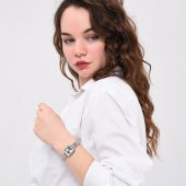 Maiar Kare Kasa Gümüş Kordon Kadın Kol Saati thumbnail 7