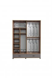 Erezoğulları Mobilya Defne Sürgülü Gardırop Aynalı Çekmeceli 150x60x200 - 3