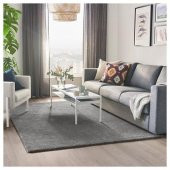 Kalın Tüylü Halı Gri Renk MeridyenDukkan 170x240 cm IKEA Sentetik Elyaf-Dayanıklı ,Modern - 3