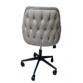 Bilgisayar ve Çalışma Koltuğu Krem Suni Deri Krom Yıldız Ayaklı - 7