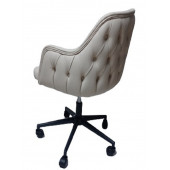 Bilgisayar ve Çalışma Koltuğu Krem Suni Deri Krom Yıldız Ayaklı - 8