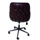 Bilgisayar ve Çalışma Koltuğu Bordo Suni Deri Krom Yıldız Ayaklı - 8