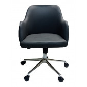 Bilgisayar ve Çalışma Koltuğu Suni Deri Krom Yıldız Ayaklı - 1