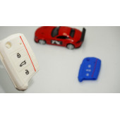 Seat Leon ibiza Ateca Silikon Anahtar Mavi Beyaz Kılıf Seti - 1