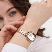 Elanor Gümüş Kadran Roma Rakam Rose Kordon Kadın Kol Saati - 5