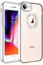 iPhone SE 2020 Kılıf Köşeleri Renkli Şeffaf Kamera Korumalı Silikon Luxury Kapak - 6