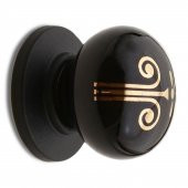 Lüks Porselen Düğme Mobilya Çekmece Dolap Kapak Kulpu Kulbu Siyah thumbnail 1