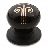 Lüks Porselen Düğme Mobilya Çekmece Dolap Kapak Kulpu Kulbu Siyah thumbnail 2