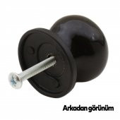 Lüks Porselen Düğme Mobilya Çekmece Dolap Kapak Kulpu Kulbu Siyah thumbnail 6