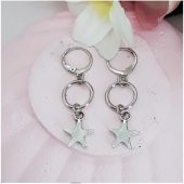 Gümüş Renk Kadın Yıldız Küpe - 2