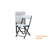 Sandalye Lüks Bistro İki Adet Beyaz Deri - 1