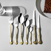 Nehir Lalezar Altın Sade 89 Parça Çatal Kaşık Bıçak Takımı thumbnail 1