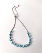 Bileklik Nazar Boncuklu Ayarlanabilir Asansörlü Kötü Göz Kovucu Bileklik 13484 - 2