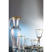 Kcd Seremoni Altın 61 Parça Cam Sofra Sunum Çeyiz Seti Su Bardak Takımı Kesme El Dekor thumbnail 1