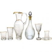 Kcd Seremoni Altın 61 Parça Cam Sofra Sunum Çeyiz Seti Su Bardak Takımı Kesme El Dekor thumbnail 2