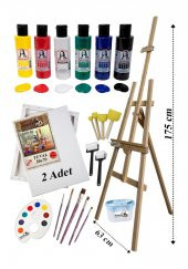 Akrilik Boya Resim Seti Südor Monalisa 6 Ana Renk 70 ml Akrilik Boya 2 Tuval 50x70 Fırça Spatula Şövale thumbnail 1