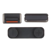 iPhone 5 5s SE On Off Mute Ses Tuş Butonları Set Orj - Siyah - 1