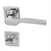 Hira Eda Kare Rozetli Kapı Kolu Nikel Saten Wc - 1