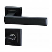 Hira Konak Kare Rozetli Kapı Kolu Siyah Wc - 1