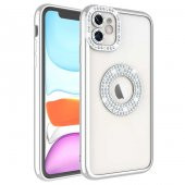 Apple iPhone 11 Kılıf Kamera Korumalı Taş Süslemeli Arkası Şeffaf Zore Asya Kapak - 3