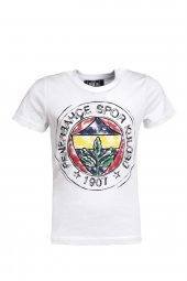 Fenerbahçe Beyaz Çocuk Tribün Sulu Boya Logo T-Shirt TK010C9Y14 thumbnail 2